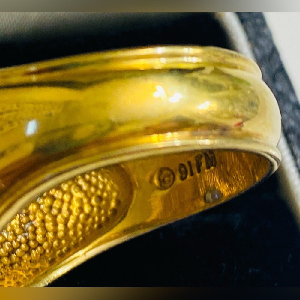 Men's Solid Gold over Silver lab created sapphire… - image 5